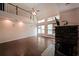 Spacious living room with hardwood floors, fireplace, and second story landing at 3265 Greenhill Ct, Villa Rica, GA 30180