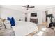 Bedroom features neutral walls, a ceiling fan, plush carpet, and workout equipment at 639 Tigers Eye Ter, Kennesaw, GA 30144