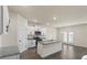 Modern kitchen with stainless steel appliances, granite countertops, and stylish island at 2296 Waycross Ln, Dacula, GA 30019
