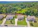 Aerial view of the home showcasing its well-manicured lawn and landscaping at 422 Silver Brook Dr, Woodstock, GA 30188