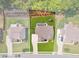 Aerial view of the property showcasing its spacious backyard, lush landscaping, and overall lot layout in the community at 422 Silver Brook Dr, Woodstock, GA 30188