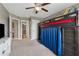 Bedroom with a wooden bunk bed, neutral colors, and access to other areas of the house at 422 Silver Brook Dr, Woodstock, GA 30188