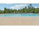 A community swimming pool with lounge chairs and sun umbrellas surrounded by a green wooded area at 422 Silver Brook Dr, Woodstock, GA 30188