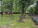 Fenced backyard featuring mature trees providing plenty of shade and room to play at 1268 Woodland Ne Rd, Conyers, GA 30012