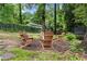 Secluded backyard featuring a fire pit area and mature trees at 233 Spence Se Ave, Atlanta, GA 30317