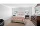 Comfortable bedroom with neutral colors, carpet floors, and ample natural light at 3334 Swallowtail Ter, Duluth, GA 30096