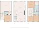 Detailed floor plan of the townhome, showcasing the layout and room dimensions at 3334 Swallowtail Ter, Duluth, GA 30096