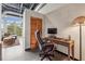 Bright office space with a view to the outside balcony with desk, chair, and closet at 5200 Peachtree Rd # 3420, Atlanta, GA 30341