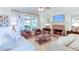 Comfortable living room with stone fireplace, stylish furniture, and natural light streaming through large windows at 3290 Cherry Oak Ln, Cumming, GA 30041