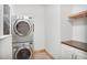 Convenient laundry room with stacked washer/dryer and storage space at 1065 Peachtree Ne St # 3505, Atlanta, GA 30309
