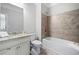 Modern bathroom featuring a granite countertop and tiled shower/tub at 2385 Saddle Brook Trce, Cumming, GA 30040