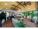 Bright sunroom featuring cozy couches, a ceiling fan, and walls of windows for natural light at 81 Laurie Ct, Hiram, GA 30141