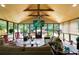Inviting sunroom with comfortable seating, ceiling fan, and large windows with backyard views at 81 Laurie Ct, Hiram, GA 30141