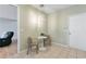 Small kitchen nook with table, chairs and overhead light fixture at 110 Finchley Dr, Roswell, GA 30076