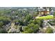 This aerial shot highlights the neighborhood, and a view of the home's exterior at 308 Reed St, Scottdale, GA 30079