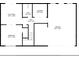 Floor plan view showcasing flex room, bedroom, bath, laundry, hall, and garage layout at 2825 Shea Sw Way, Marietta, GA 30060