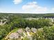 Expansive aerial view showing residential homes nestled in a lush, wooded landscape at 340 Louise Ln, Canton, GA 30114