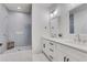 Modern bathroom with walk-in shower, dual vanities, and stylish fixtures at 4250 Summit Dr, Marietta, GA 30068