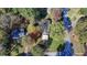 Aerial view of property showing neighborhood with mature trees and nearby streets at 3081 Frankie Ln, Duluth, GA 30096