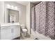Modern bathroom featuring a single sink vanity with a bathtub and shower combo at 4776 Highside Way, Smyrna, GA 30082