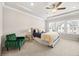 Bright bedroom with tray ceiling, a comfortable bed, and natural light from large windows at 4776 Highside Way, Smyrna, GA 30082