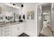 Bathroom with natural light and double vanity with storage at 7820 Longview Dr, Cumming, GA 30041