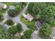 An aerial view of a well-maintained property surrounded by lush greenery in a peaceful neighborhood at 2621 Garland Way, Duluth, GA 30096
