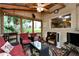 Enclosed porch area with comfortable seating and decor with view of the backyard at 2621 Garland Way, Duluth, GA 30096