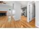 Living room and kitchen boasts stainless steel appliances and a modern design at 884 Edgewater Cir, Marietta, GA 30062