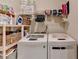 The functional laundry room features built-in shelves and appliances at 2837 Peachstone Ct, Lawrenceville, GA 30043