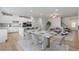 Open floor plan integrating living, dining, and kitchen with white cabinetry and modern decor at 3546 Sorrel Ln, Duluth, GA 30096