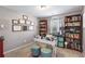 Home office with bookshelves, a desk, and decor at 7628 Summer Berry Ln, Lithonia, GA 30038