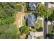 Birds eye view of the backyard and surrounding neighborhood at 809 Hillcrest Ln, Woodstock, GA 30189