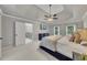 Large main bedroom featuring a tray ceiling, and doorways leading to other rooms at 809 Hillcrest Ln, Woodstock, GA 30189