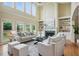 Bright living room with tall windows, fireplace, and built-in bookshelves at 2802 Arabian Ne Trl, Marietta, GA 30062