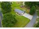 An aerial view of the house showcasing the backyard, garage, and driveway at 2905 Jim Owens Nw Rd, Kennesaw, GA 30152