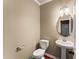Half bath with pedestal sink and modern fixtures at 510 Winder Trl, Canton, GA 30114