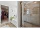 Modern bathroom featuring a separate glass shower and soaking tub at 701 Woodward Ct, Canton, GA 30114