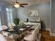 Dining area boasting an elegant marble-top table, stylish seating, hardwood floors, and tasteful decor at 2380 Crescent Park Ct # 4, Atlanta, GA 30339