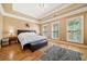 Spacious main bedroom with hardwood floors, tray ceiling, and multiple windows providing natural light at 2380 Crescent Park Ct # 4, Atlanta, GA 30339