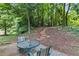 Backyard featuring patio with seating and natural stone steps leading to green space at 930 Silver Lake Dr, Acworth, GA 30102