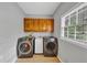 This laundry room features cabinets and a window at 11575 Wildwood Springs Dr, Roswell, GA 30075