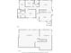 Floor plan showing the upper floor and basement layout, along with dimensions of rooms at 2674 Skylane Dr, Marietta, GA 30062