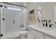 Modern bathroom with a glass-enclosed shower, sleek fixtures, and a white vanity at 159 Sunshower Rdg, Canton, GA 30114