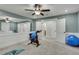 Home gym with mirrored wall, recumbent bike, and exercise ball, perfect for fitness enthusiasts at 159 Sunshower Rdg, Canton, GA 30114