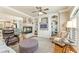 Spacious living room with a cozy fireplace, built-in shelving, and comfortable seating at 5029 Rosalie Rd, Johns Creek, GA 30022