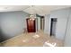Bedroom with carpeted floor, ceiling fan, armoire, and closet at 497 Prince Of Wales, Stone Mountain, GA 30083