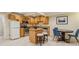 The cozy kitchen features stainless appliances, granite counters and an island with bar seating at 3292 Ferncliff Ne Pl, Atlanta, GA 30324