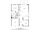 Layout of the first floor showing the primary bedroom, living room, kitchen, and dining room at 255 Wembley Cir, Atlanta, GA 30328