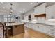 Well-lit kitchen with hardwood floors, a center island, stainless steel appliances, and modern white cabinetry at 255 Wembley Cir, Atlanta, GA 30328